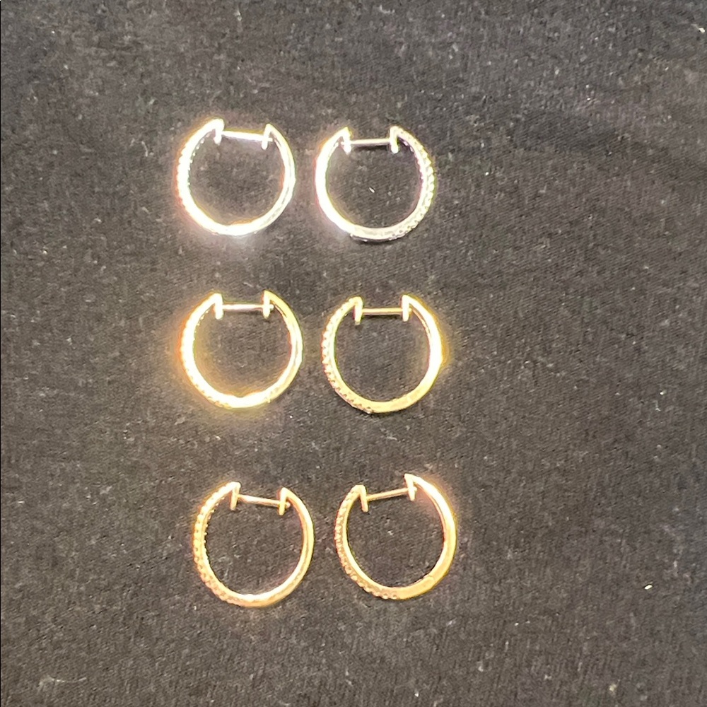 Diamond 14k Gold Hoop Earrings